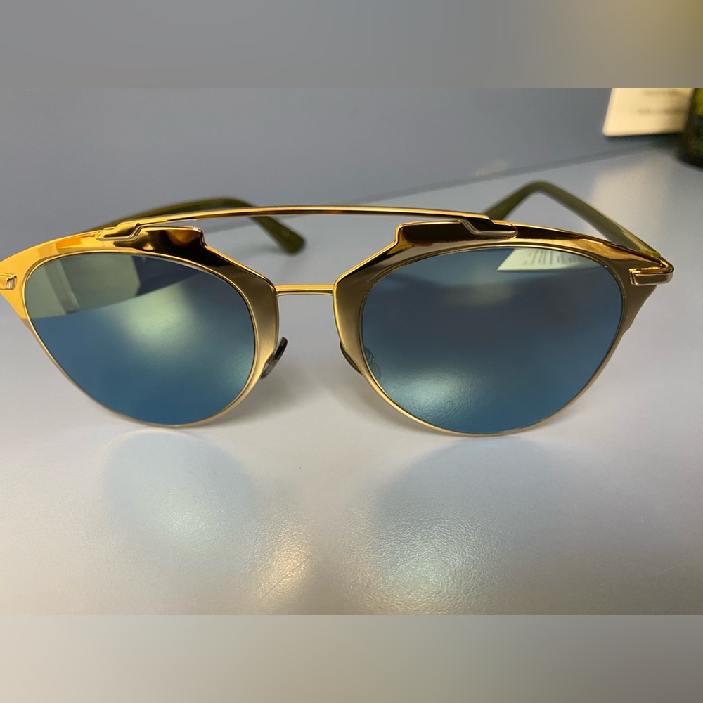 Christian Dior Sunglasses Frame Tuzku Italy Aviator Pilot Gold 52 21 140mm. Used